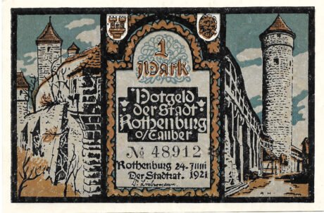 Аверс банкноты 1 marka (Niemcy) 1921