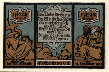 Реверс банкноты 1 marka (Niemcy) 1921