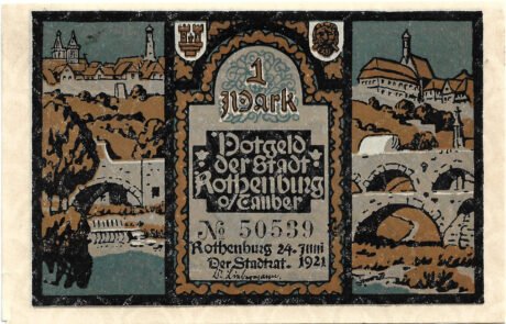 Аверс банкноты 1 marka (Niemcy) 1921