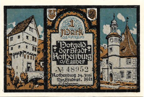 Аверс банкноты 1 marka (Niemcy) 1921