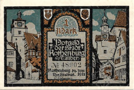 Аверс банкноты 1 marka (Niemcy) 1921