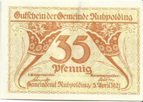 Аверс банкноты 35 пфеннигов (Германия) 1921 года