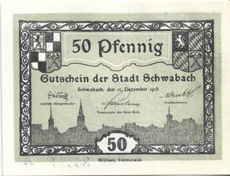 Аверс банкноты 50 fenigów (Niemcy) 1918