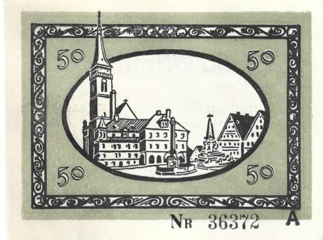 Реверс банкноты 50 fenigów (Niemcy) 1918