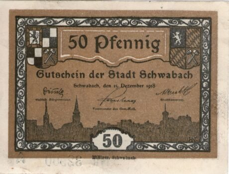 Аверс банкноты 50 fenigów (Niemcy) 1918