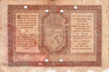 Реверс банкноты 100000 marek Bayerische Braunkohlen-Industrie (Niemcy) 1923