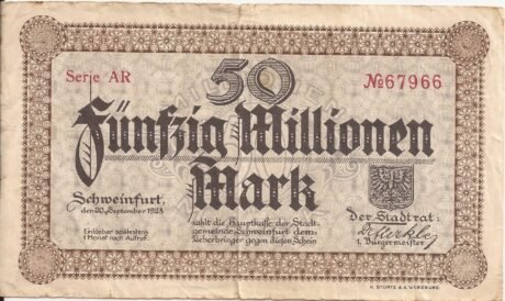 Аверс банкноты 50000000 марок (Германия) 1923 года