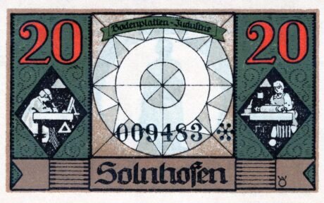 Реверс банкноты 20 fenigów (Niemcy) 1921