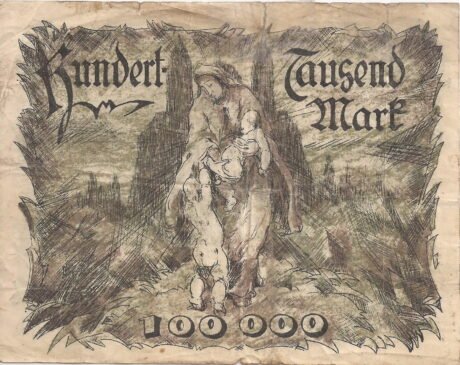 Реверс банкноты 100000 marek (Niemcy) 1923