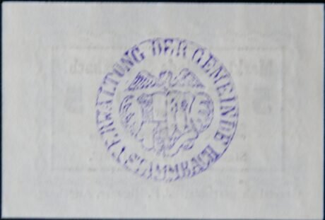 Реверс банкноты 5 fenigów (Niemcy) 1917