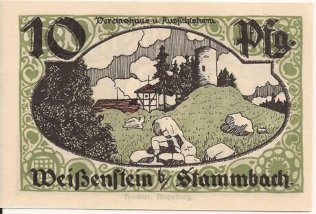 Реверс банкноты 10 fenigów (Niemcy) 1921