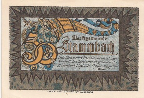 Аверс банкноты 50 fenigów (Niemcy) 1921