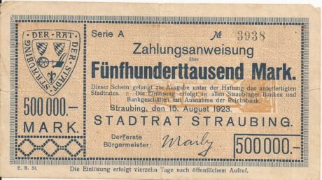 Аверс банкноты 500000 marek (Niemcy) 1923