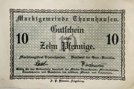 Аверс банкноты 10 пфеннигов (Германия)