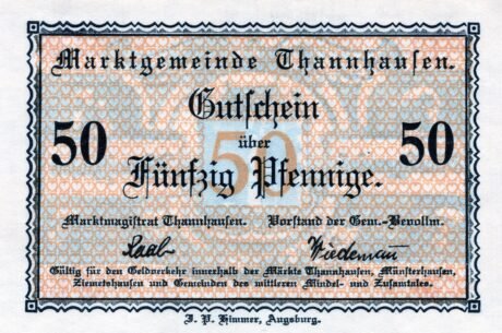 Аверс банкноты 50 fenigów (Niemcy)