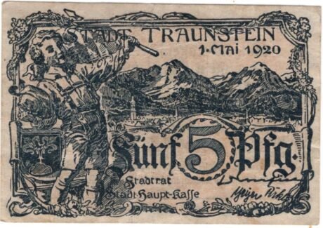 Аверс банкноты 5 fenigów (Niemcy) 1920