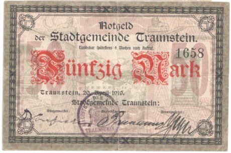 Аверс банкноты 50 marek (Niemcy) 1919