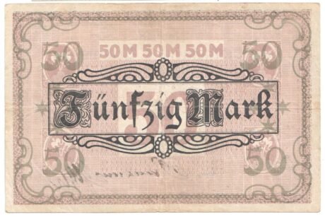 Реверс банкноты 50 marek (Niemcy) 1919