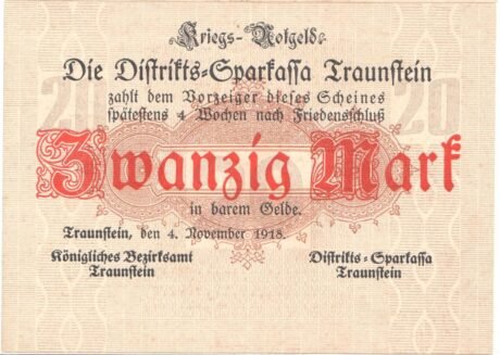 Аверс банкноты 20 marek (Niemcy) 1919