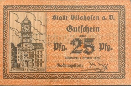 Реверс банкноты 25 fenigów (Niemcy) 1920