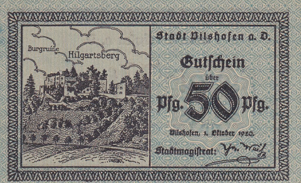 Реверс банкноты 50 пфеннигов (Германия) 1921 года