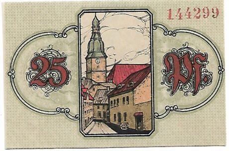 Реверс банкноты 25 fenigów (Niemcy) 1918