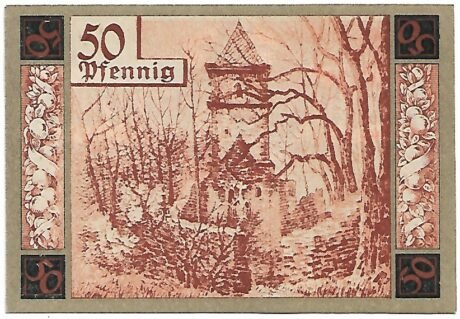 Реверс банкноты 50 fenigów (Niemcy) 1918