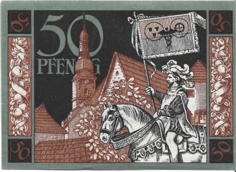 Реверс банкноты 50 fenigów (Niemcy) 1918