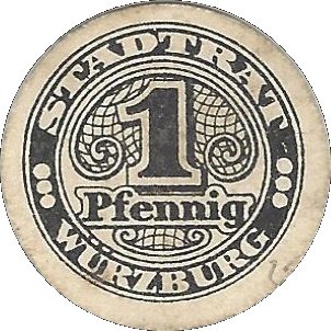 Аверс банкноты 1 fenig (Niemcy) 1920