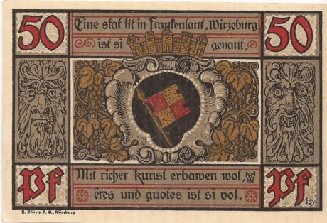 Реверс банкноты 50 пфеннигов (Германия)