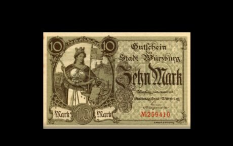 Аверс банкноты 10 marek (Niemcy) 1918