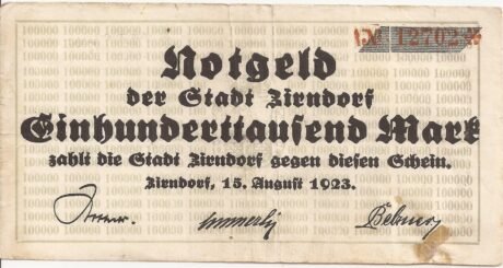 Аверс банкноты 100000 marek (Niemcy) 1923