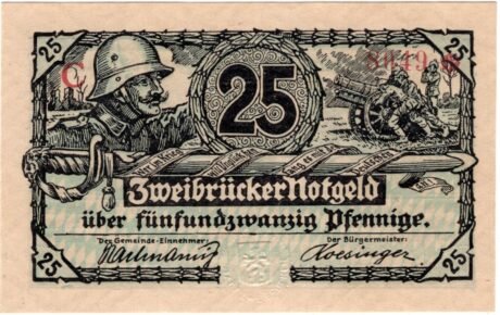 Аверс банкноты 25 fenigów (Niemcy) 1918