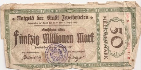 Аверс банкноты 50000000 марок (Германия) 1923 года