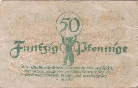 Реверс банкноты 50 fenigów (Niemcy) 1920