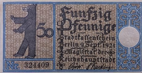 Аверс банкноты 50 пфеннигов Districts Series — Issue 4: Prenzlauer Berg (Германия) 1921 года