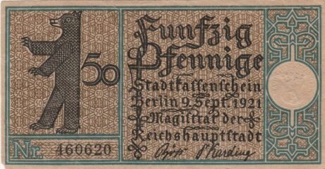 Аверс банкноты 50 пфеннигов Districts Series — Issue 9: Wilmersdorf (Германия) 1921 года