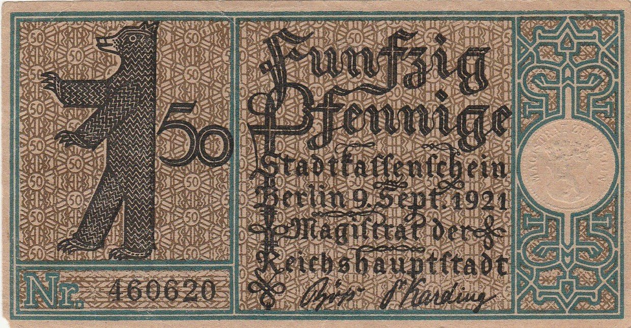 Аверс банкноты 50 пфеннигов Districts Series - Issue 9: Wilmersdorf (Германия) 1921 года