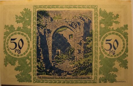 Реверс банкноты 50 fenigów Deutscher Reichskriegerbund Kyffhäuser (Niemcy) 1921