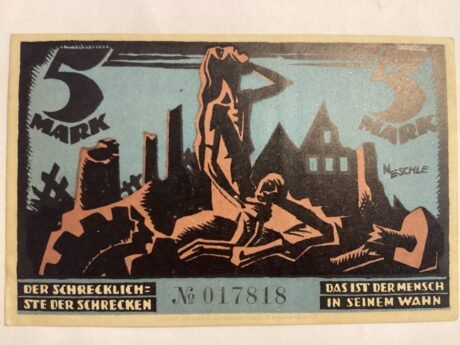 Реверс банкноты 5 znaków Związku Kultury Niemieckiej (Niemcy) z 1921 r.