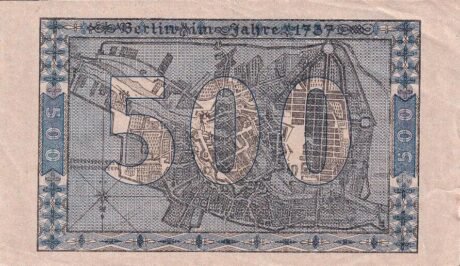 Реверс банкноты 500 marek (Niemcy) 1922