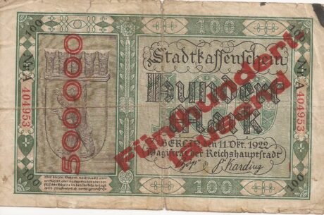 Аверс банкноты 500000 marek na 100 marek (Niemcy) 1922