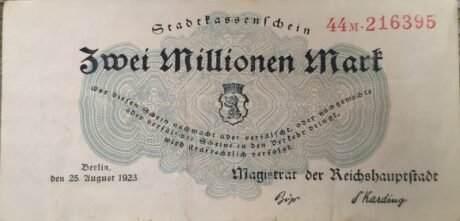 Аверс банкноты 2000000 марок (Германия) 1923 года