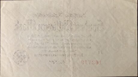 Реверс банкноты 100000000 марок Deutsche Reichsbahn (Германия) 1923 года