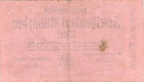 Реверс банкноты 2000000000000 sygnatur Deutsche Reichsbahn (Niemcy) z 1923 r.