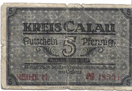 Аверс банкноты 5 fenigów (Niemcy) 1918