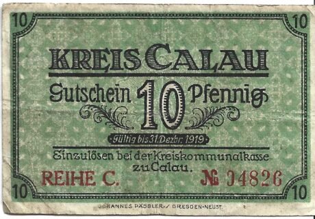 Аверс банкноты 10 fenigów (Niemcy) 1918