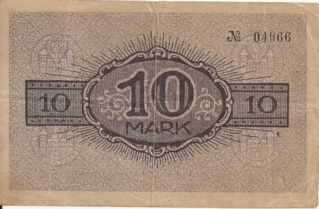 Реверс банкноты 10 marek (Niemcy) 1918