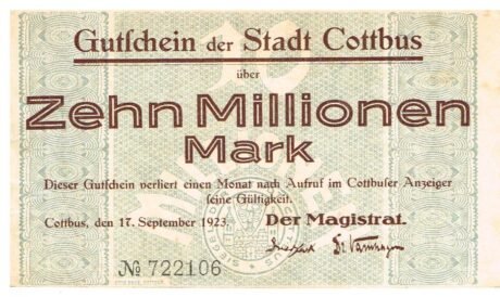 Аверс банкноты 10000000 marek (Niemcy) 1923