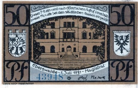 Аверс банкноты 50 fenigów (Niemcy) 1921